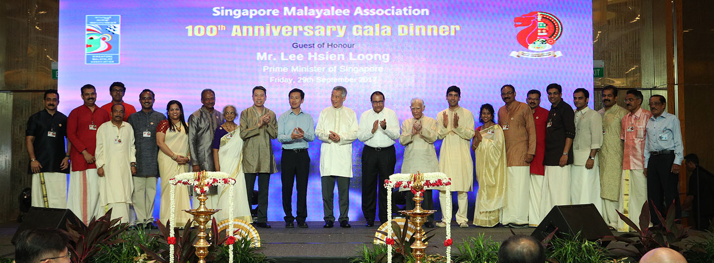 PM Lee Hsien Loong at the Singapore Malayalee Association 100th Anniversary Dinner on 29 Sep 2017 (MCI Photo by Kenji Soon)