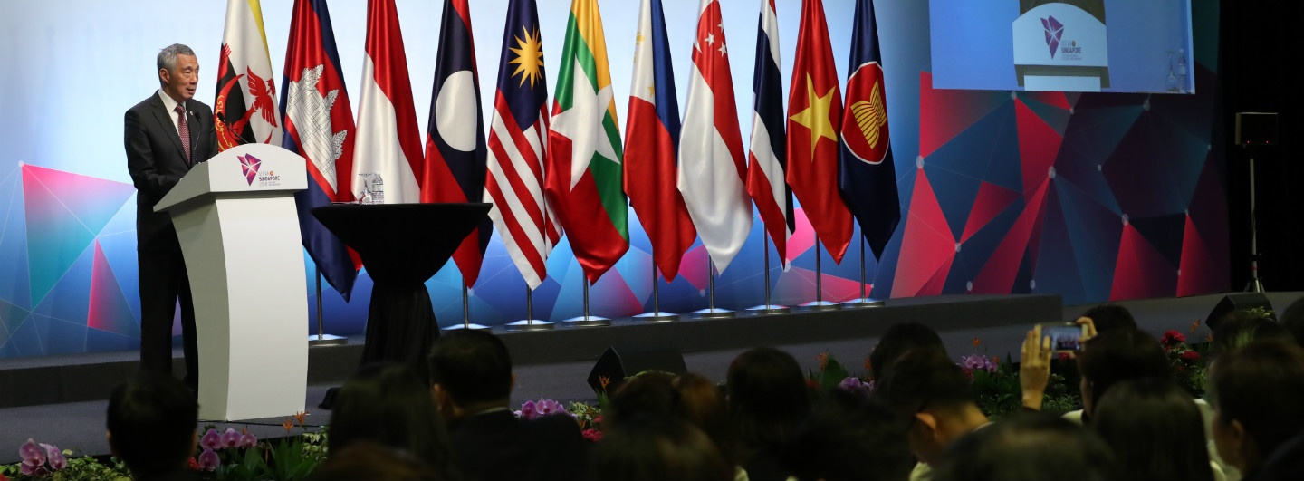 PM Lee Hsien Loong speaking at the Press Conference of the 33rd ASEAN Summit