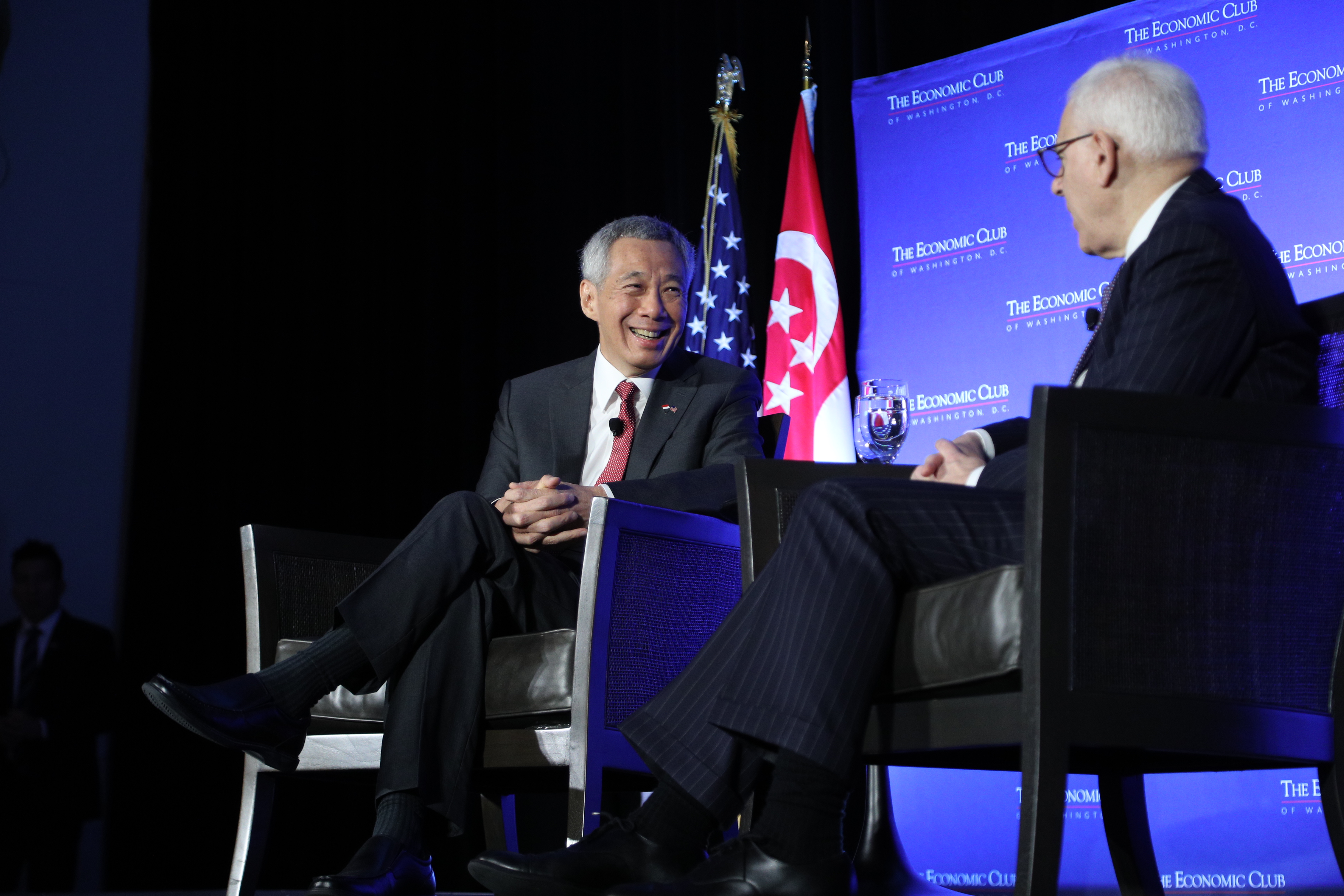 PM Lee Hsien Loong at Dialogue with Economic Club of Washington DC on 23 Oct 2017 (MCI Photo by Kenji Soon)