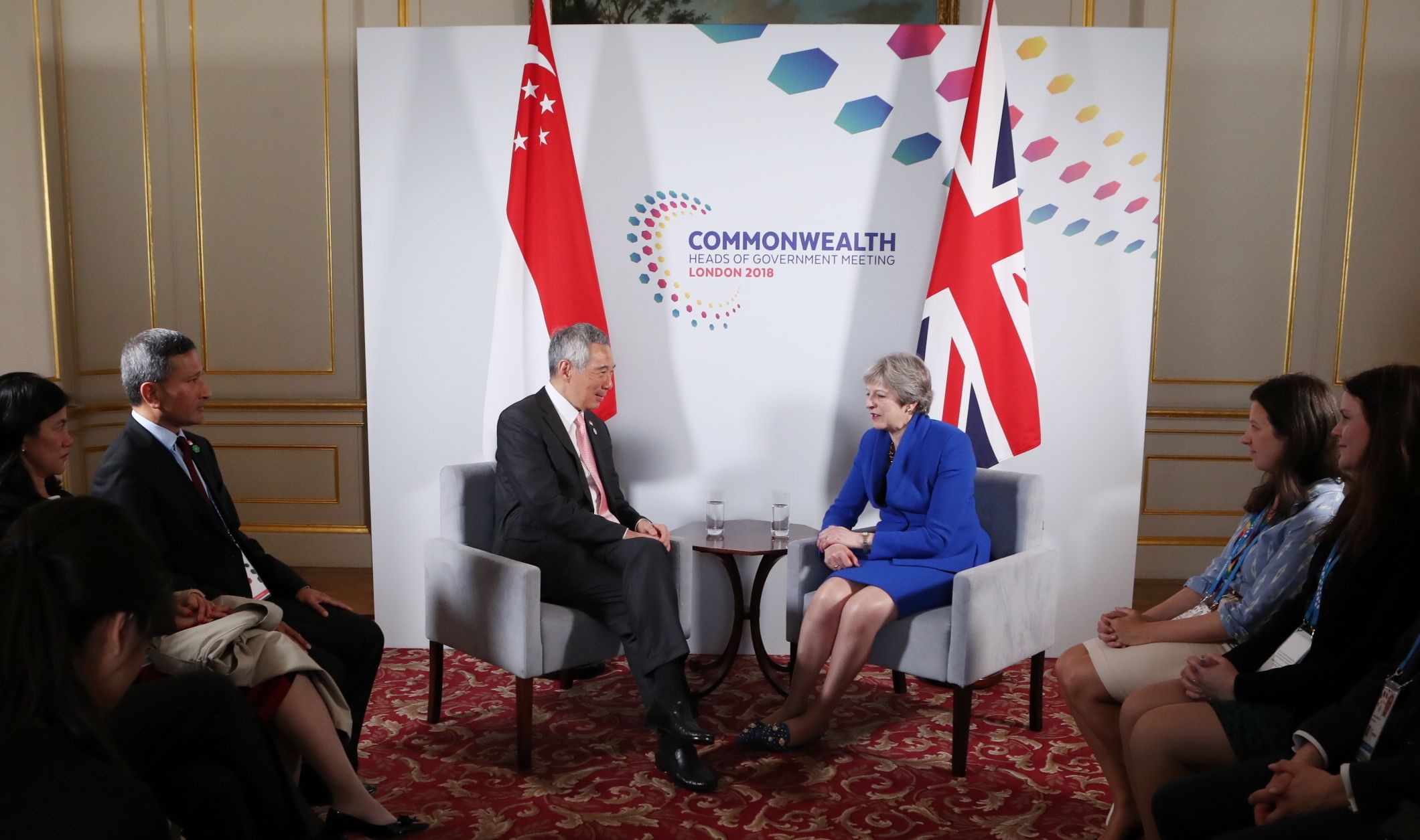 PM Lee Hsien Loong with United Kingdom PM Theresa May