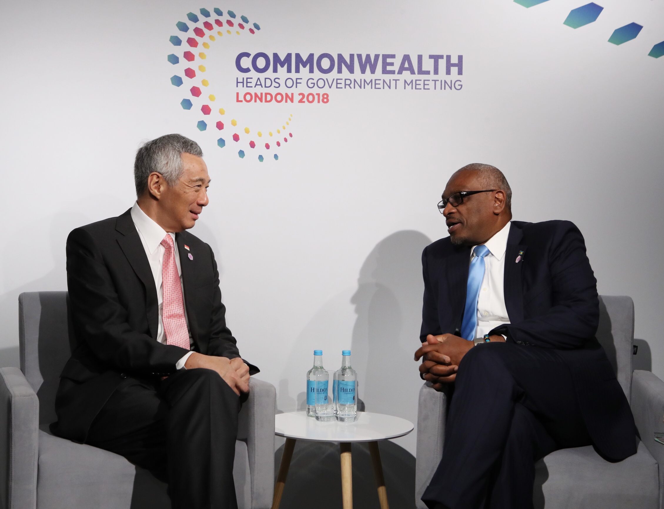 PM Lee Hsien Loong with Bahamas PM Hubert Minnis