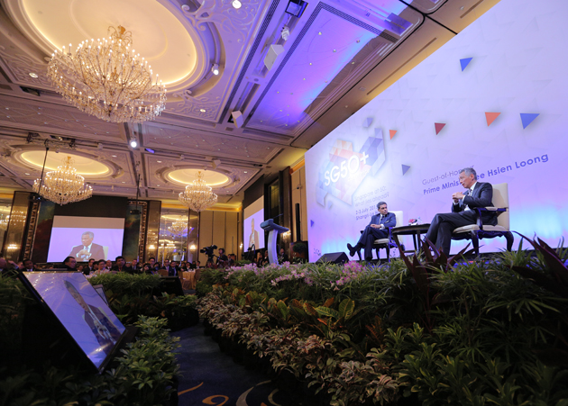 Prime Minister Lee Hsien Loong at the Dialogue at SG50+ Conference on 2 Jul 2015 (MCI Photo by Kenji Soon) 