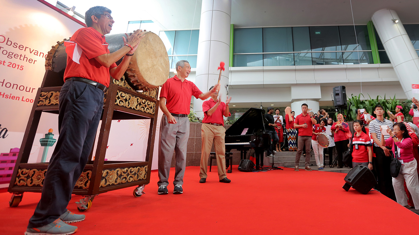 PM Lee Hsien Loong at SG50Kita National Day Observance Ceremony on 8 Aug 2015 (MCI Photo by Terence Tan) 