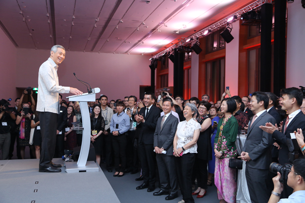 Prime Minister Lee Hsien Loong at the Opening Ceremony of the National Gallery Singapore on 23 Nov 2015 (MCI Photo by Kenji Soon)