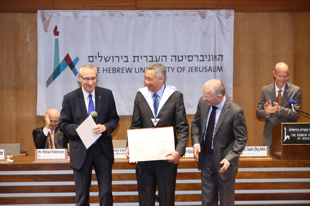 Pm Lee Hsien Loong at the Hebrew University on 18 April 2016 (MCI Photo by Kenji Soon)