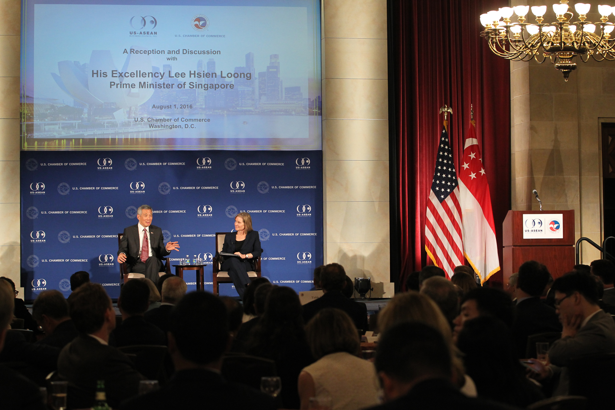 PM Lee Hsien Loong at US Chamber of Commerce and US-ASEAN Business Council (MCI Photo by Chwee)