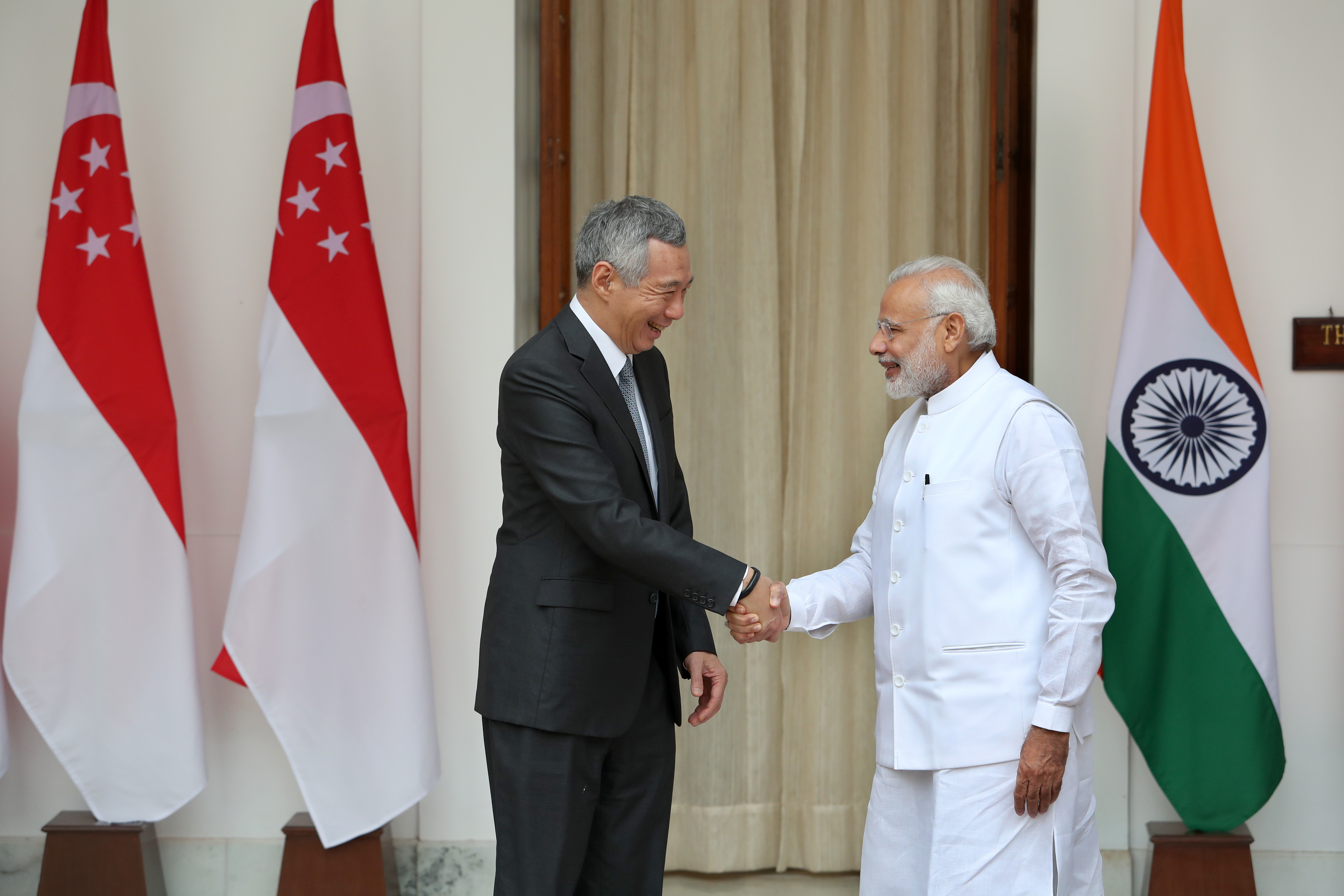 PM Lee Hsien Loong at Joint Press Conference with PM Narenda Modi in New Delhi, India