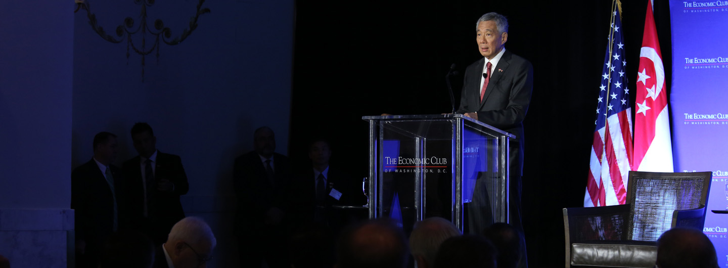 PM Lee Hsien Loong at Economic Club of Washington DC on 23 Oct 2017 (MCI Photo by Kenji Soon)
