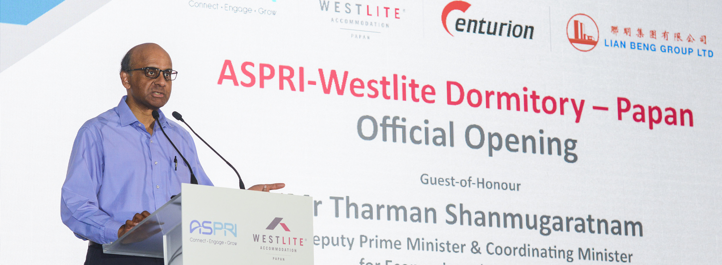 DPM Tharman at the Official Opening Ceremony of Aspri-Westlite Dormitory - Papan