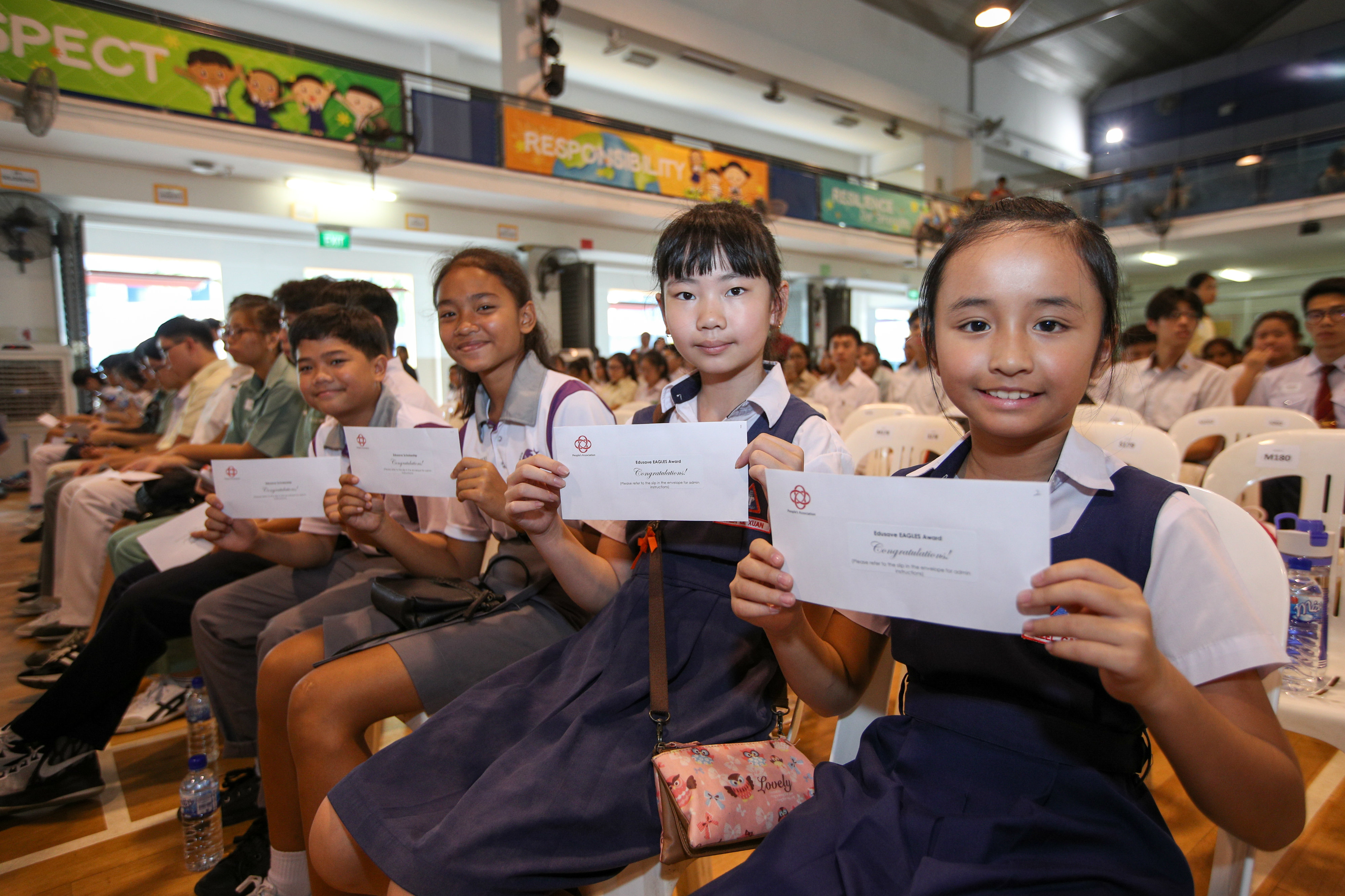 Some of the recipients of the 2018 Teck Ghee Bursary and Edusave Awards. (MCI Photo by Chwee)