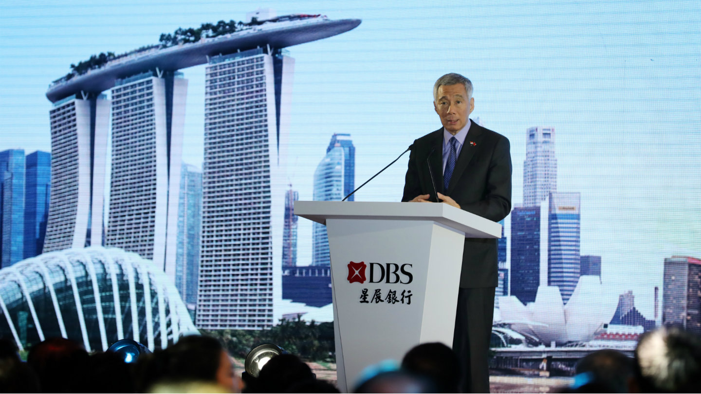 PM Lee Hsien Loong speaking at the DBS Insights Conference China Dialogue.