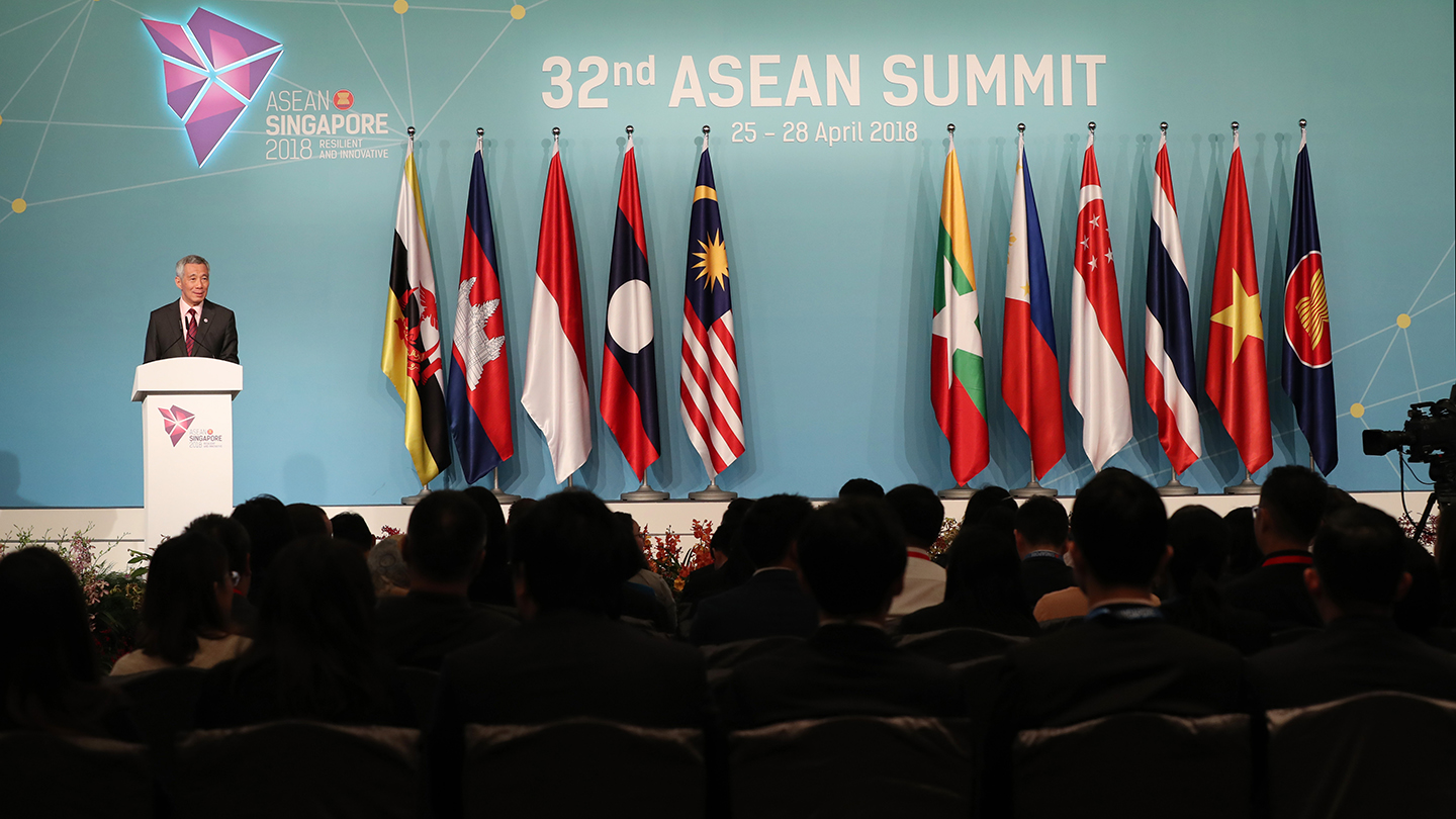 PM Lee Hsien Loong at the 32nd ASEAN Summit on 28 Apr 2018 (MCI Photo by LH Goh)