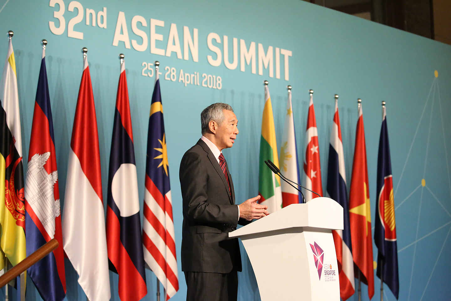 PM Lee Hsien Loong at the 32nd ASEAN Summit on 28 Apr 2018 (MCI Photo by Betty Chua)