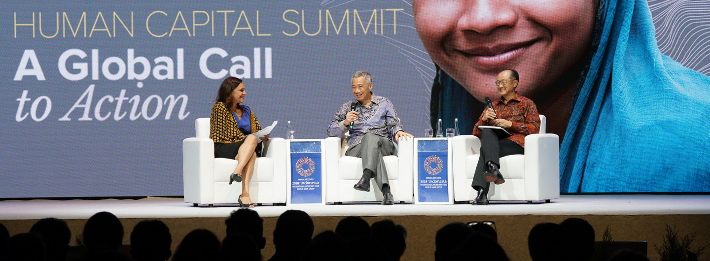 PM Lee Hsien Loong at rthe World Bank Human Capital Summit Dialogue with World Bank President Dr Jim Yong Kim