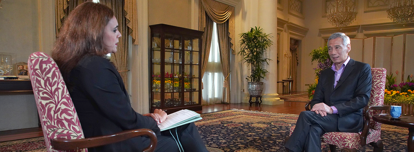 PM Lee Hsien Loong's interview with BBC's Asia business on 2 March 2021 (MCI Photo by Chwee)