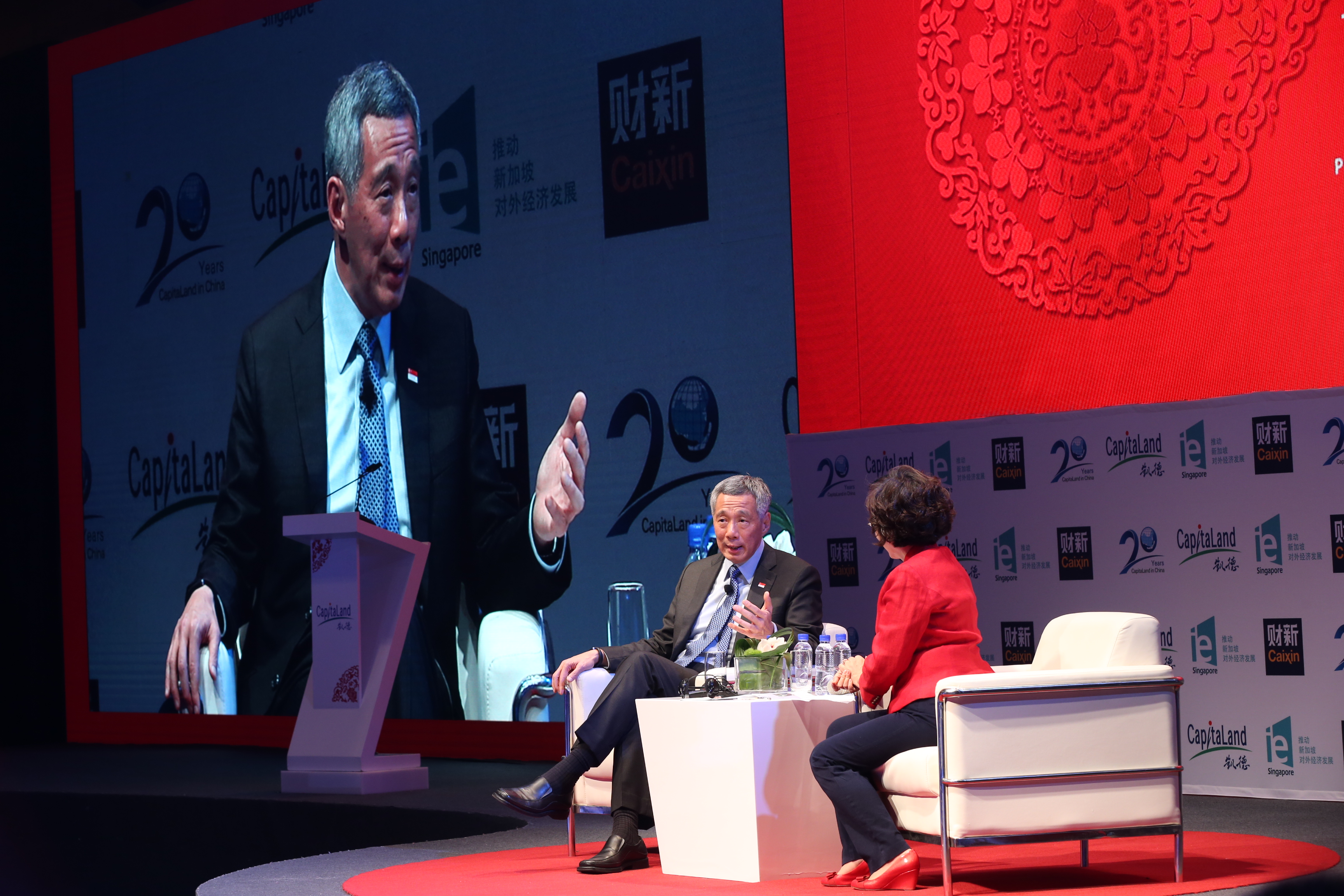 Prime Minister Lee Hsien Loong as the Guest of Honour at CapitaLand’s China-Singapore Dialogue in Beijing, China on 9 Nov 2014 (MCI Photo By LH Goh)