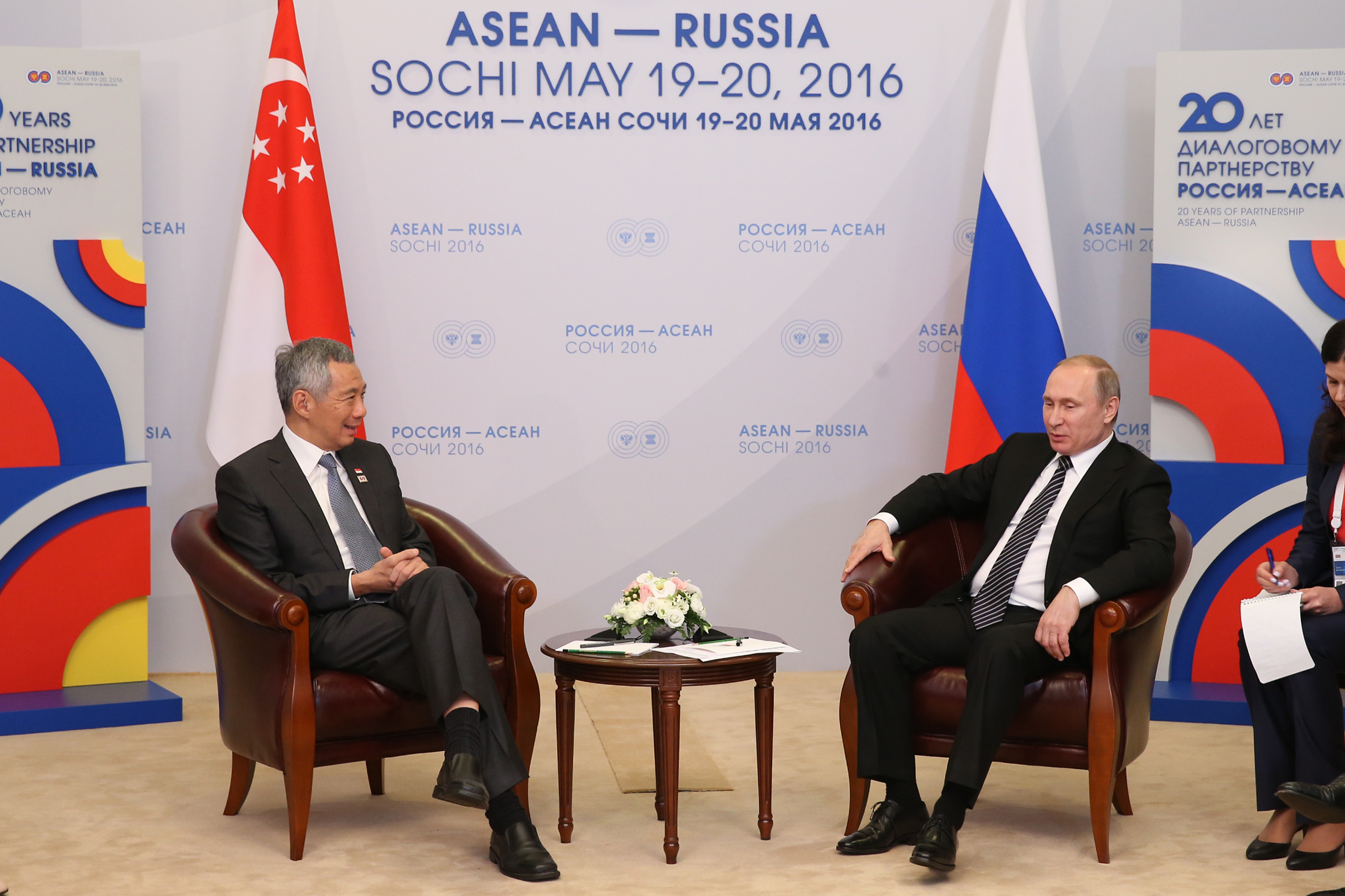 PM Lee Hsien Loong called on called on Russian President Vladimir Putin on the side-lines of the ASEAN Russia Commemorative Summit in May 2016 (MCI Photo by Kenji Soon)