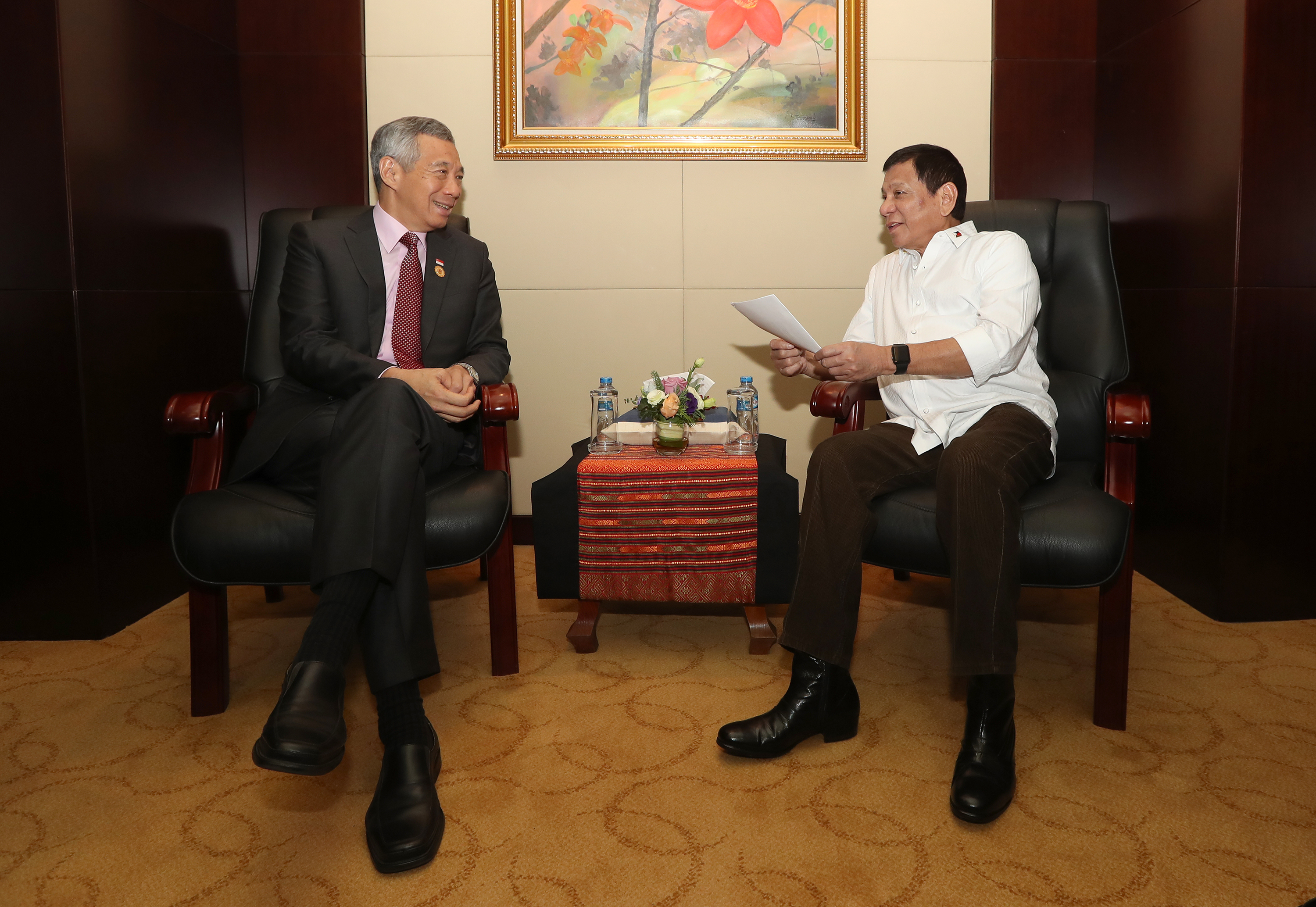 PM Lee Hsien Loong meeting with Philippine President Rodrigo Duterte on 6 Sep 2016 (MCI Photo by Chwee)