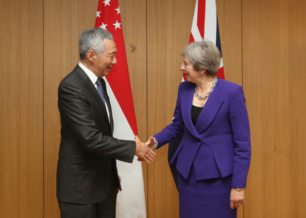 PM Lee meeting with British Prime Minister Theresa May. (MCI Photo by Chwee)